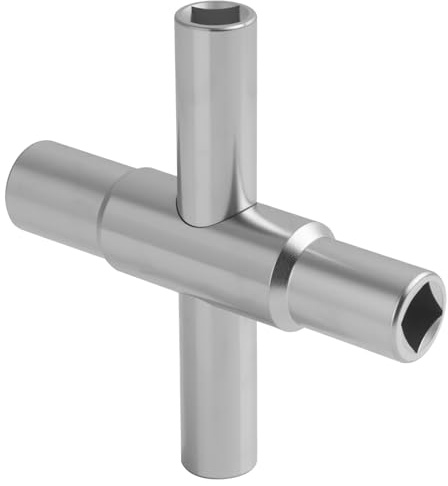 Clé Triangle, Cle Pompier Universelle, Clé Triangle Poubelle, Clef Triangle Carre 6,5 mm/7 mm/8 mm/9 mm, Cle Utilitaire en Croix Multifonction pour Compteur Électrique, Eau, Gaz, Armoire, Ascenseur
