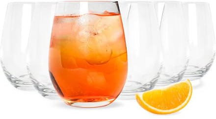 Sendez Uppsättning med 6 dricksglas 570 ml – vattenglas, juiceglas, longdrinkglas och cocktailglas av högkvalitativt kristallglas