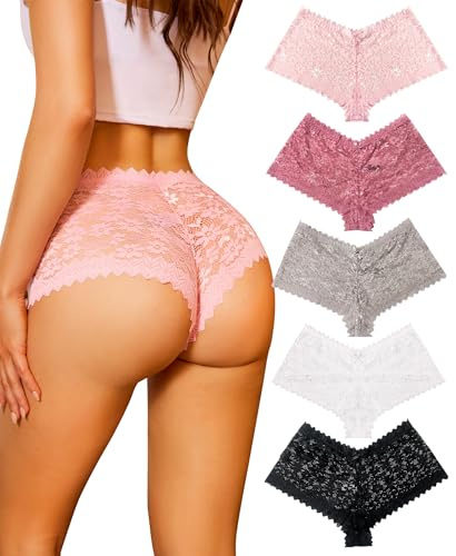 RSLOVE Lace Knickers for Women - Ladies Underwear Womens Knickers Panties 5 Pieces