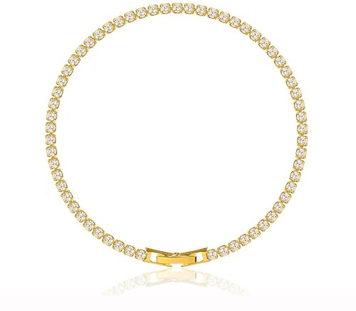 Trendiga armband, Guld silverpläterade tennisarmband for kvinnor Twinkle Rhinestone Armband