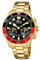 LOTUS Herren Smartwatch Hybrid Connected Edelstahl Gold-Schwarz-Rot, Durchmesser: 44,5mm, Wasserdichtigkeit: 10 Bar, 18802/4