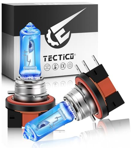 TECTICO H15 12V 15/55W Tagfahrlicht 5000K Warmweiß +150% Ultra Heller E4 Prüfzeichen Halogen Glühbirnen DRL Autolampen Ersatz, 2 Stücke