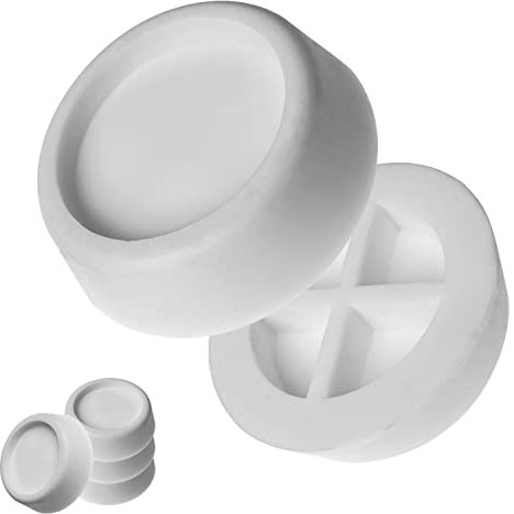 Schwingungsdämpfer für Elektro-Großgeräte, 4 Stück, in Weiß, aus Gummi, Anti Vibrationsdämpfer für bis zu Ø 45 mm Füße, universal Antivibrationsmatte Waschmaschine, Trockner Antirutschmatte