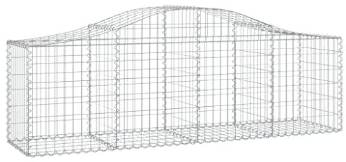 vidaXL Panier de Gabions Arqué Cage à Gabion Mur de Gabion Panier à Pierre Gabion pour Pierre Jardin Patio Extérieur 200x50x60/80 cm Fer Galvanisé