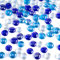 HAKACC Piedras de cristal iridiscentes, 120 unidades, color azul, piedras decorativas blancas, piedras planas, iridiscentes, piedras decorativas de mosaico