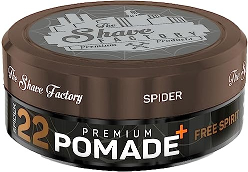 THE SHAVE FACTORY Premium Pomade – 22 Free Spirit 150ml – Haarpomade mit Starkem Halt, Mittlerem Glanz und Langer Kontrolle – Wasserbasiert, Leicht Auswaschbar – Barbershop-Qualität