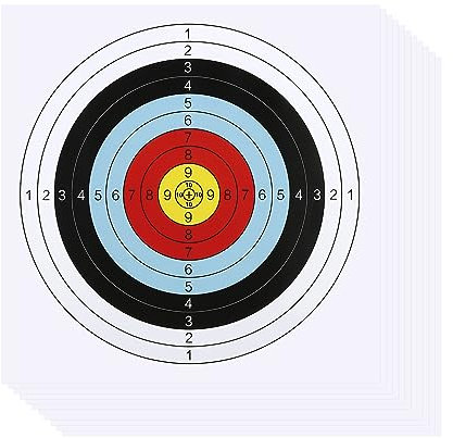 PATIKIL Bogenschießen Zielscheiben Zielpapier 16 30 Stück Bogen Zielscheibe Standard Voller Ring Schleife Pfeil Zielscheibe Bogensport Zubehör für Schießtraining