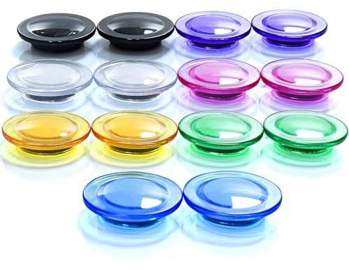 Magnete Kühlschrank, 14 Stück Starke Magnet für Whiteboard, Magnete für Magnettafel, 30mm Kühlschrankmagnete Bunt für Büro Pinnwand Kalender Dokumente, Rund Dekorative Magnet für Foto