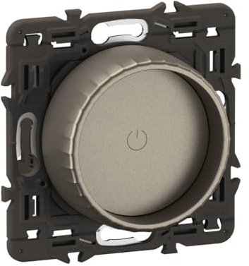 LEGRAND - Interrupteur Variateur rotatif - toutes lampes dimmables jusqu'à 200W - Commande d'Eclairage Complète - Prêt à Installer - Titanium