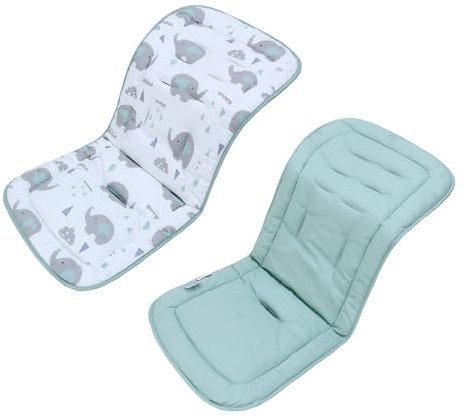 LAT Universal Colchoneta para Sillas de Paseo, Algodón Funda Universal Carro Bebe, Cojín Silla de Paseo para Cochecito de Doble Cara, Funda para Asientos de Cochecito para Bebés 78x34cm (Elefantes)