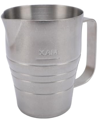 TOPINCN Brocca per Schiuma di Latte in Acciaio Inossidabile 304, Tazza per Montalatte per caffè con Efficace Isolamento Termico, per Bar, Casa, Caffetteria Accessori per Macchine da