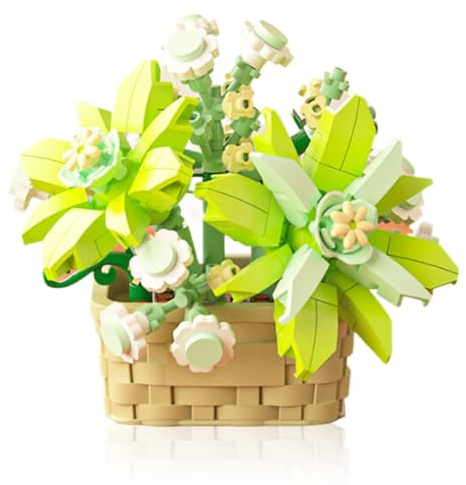 Mini Flowers Building Block Set,Flower Blocks Toys,Plants and Succulent Toys,Building Block Flowerpot，Botanical Collection Birthday Gift for Girls Boys Adults Kids Ages 6+ (Gardenia 206Psc)