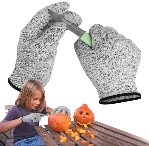 Chumix Guantes Anticorte Niños 1 par, Certificación EN388, Guantes Resistentes a los Cortes Nivel 5 XXXS Ideal Para 2-4 años, Guantes de Protección y Anticorte para Cocina (XS)