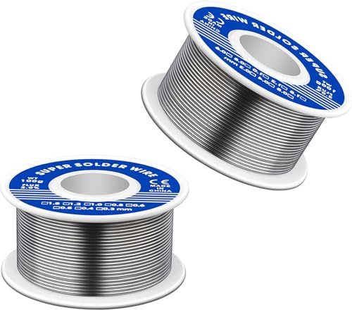 Lötzinn mit Flussmittel, Lötdraht 1mm 100g Bleifreies Lot mit Kolophonium Kern, Niedrigtemperatur Lötdraht Soldering Wire Lötzinn für Elektronischen Elektrolöten Heimwerken Und Reparatur