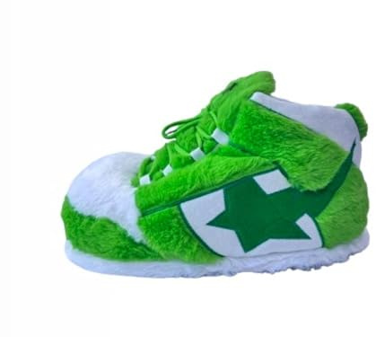 CUTEGAL Sneaker Slippers Star Fluffy Shoes Memory Foam One Size Indoor Comfy and Trendy for Men Unisex Home Pantuflas (Green, Adult, Women, 5, Numeric Range, US Footwear Size System, 8, Medium)