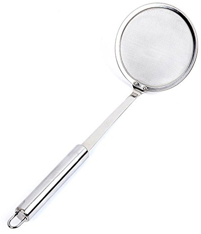 TEMCHY Hot Pot Fat Skimmer Spoon - Stainless Steel Fine Mesh Strainer for Skimming Grease and Foam