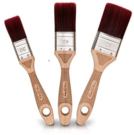 Pinto Deluxe® Lot de 3 pinceaux de peinture de qualité supérieure - Pinceau plat