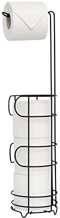 simplywire – Porte-Papier Toilette sur Pied avec Rangement - Noir