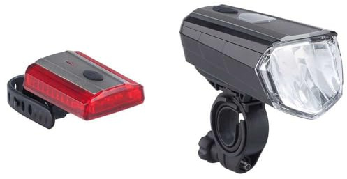 BÜCHEL Sky-Valley Fahrradlichter Set LED I 100/70/40/10 Lux I StVZO zugelassen mit bis zu 15h Akkulaufzeit I Aufladbares Fahrrad licht LED für vorne + hinten I Rücklicht Fahrrad, fahrradlicht vorne