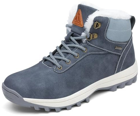 Mishansha Winterstiefel Herren Warm Gefüttert Winterschuhe Damen Trekking Stiefel Winter Outdoor Boots Rutschfest Schneestiefel Blau 39 EU