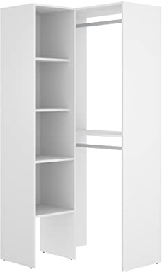 DEKIT Grupo RIMOBEL Suit - Armoire Dressing d'angle - Blanc - 186 x 80 x 89 cm