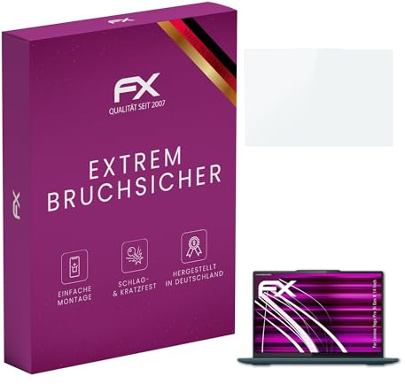 atFoliX Glasfolie kompatibel mit Lenovo Yoga Pro 9i Gen 8 14 Inch Panzerfolie, 9H Hybrid-Glass FX Schutzpanzer Folie