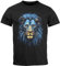 Neverless® Herren T-Shirt Löwe Lion Art-Print Kunst Illustration Aufdruck Printshirt Fashion Streetstyle schwarz S