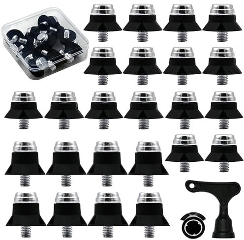 24 Schraubkappen für Fußballschuhe, Ersatzschraubkappe mit Schraubkappenschlüssel und Aufbewahrungskiste, Fußballschraubkappe, Ersatzschraubkappe für Fußballschuhe