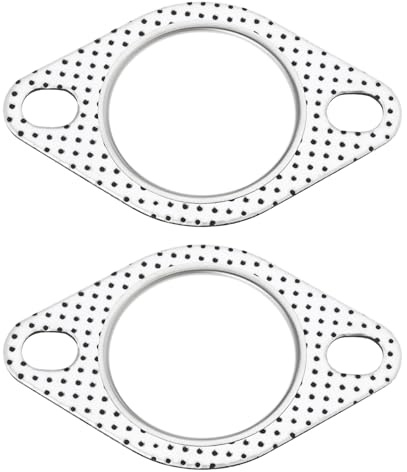 Be In Your Mind 2pcs 2 Inch Exhaust Pipe Interface Flange Gasket 2-Hole Steel Exhaust Turbine Manifold Lower Manifold Hole Spacing 85mm Suitable for 51mm Exhaust Pipe
