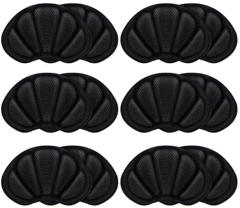 Tsathoggua Lot de 6 Paires Coussinets, Protection Chaussure Homme et Femme, Inserts de Talons, épais, Autocollants, pour l'arrière du Talon, chaussure trop grande (Noir)