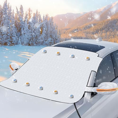 Frontscheibenabdeckung Winter Auto Windschutzscheibe Abdeckung, Scheibenabdeckung Auto Winter,Frostabdeckung Sonnenschutz Auto Frontscheib Autoscheibenabdeckung Autoabdeckung Winter für Auto und SUV