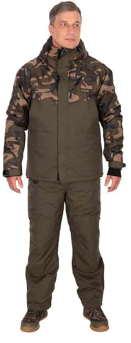 Fox Khaki/Camo Wintersuit - Thermoanzug, Angelanzug, Regenanzug für Angler, Größe:L