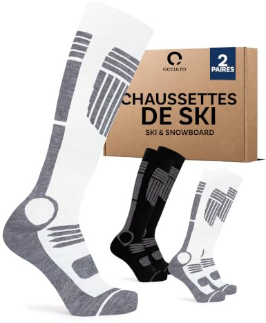 Occulto Chaussettes de Ski Homme lot de 2, lot de 4 (modèle: Felix)