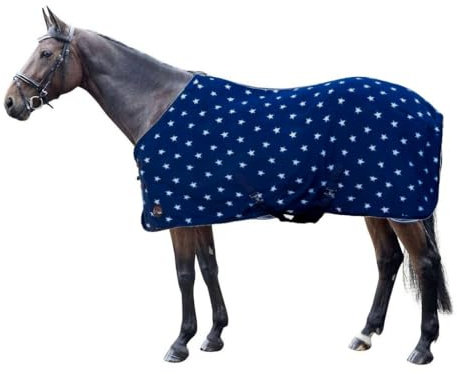 HKM Abschwitzdecke Starry Sky mit Kreuzgurten - 8387 blau mit Sternenmuster (135)