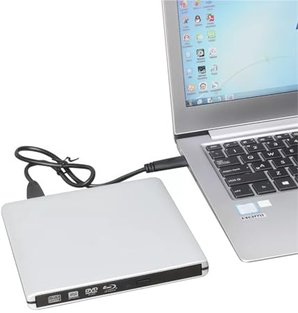 JOTEC Unità Blu-Ray esterna in alluminio 4K UHD, masterizzatore Blu-ray 4K USB 3.0 e tipo C, doppia interfaccia, compatibile con tutti i modelli PC e Mac surpport 100 GB 128 GB
