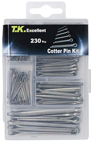 T.K.Excellent Hardware Pins 304 Stainless Steel Cotter Pins Fastener Assortment Kit Hitch Keeper Pin Clips Retaining Pins Straight Hairpins 230 Pcs