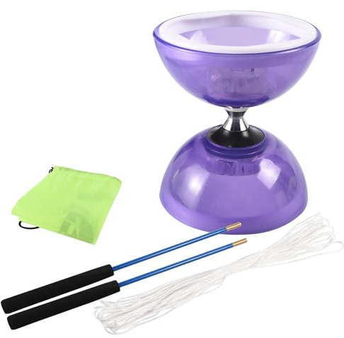 Diabolo giocattolo Yoyo a triplo cuscinetto con asta professionale, coppe trasparenti durevoli