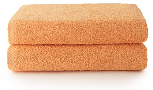 Top Towel - Plus - stora badhanddukar - badhanddukar - 2 duschhanddukar - 70 x 140 cm - 100% bomull - papaya