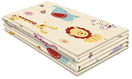 Tapis de Jeu pour Enfant Bebe 180x100cm Tapis de Sol en Mousse Epais Pliable Reversible - Tapis d'éveil pour Bébé - Tapis de Motricité Pliable Lavable Réversible Motif Animal
