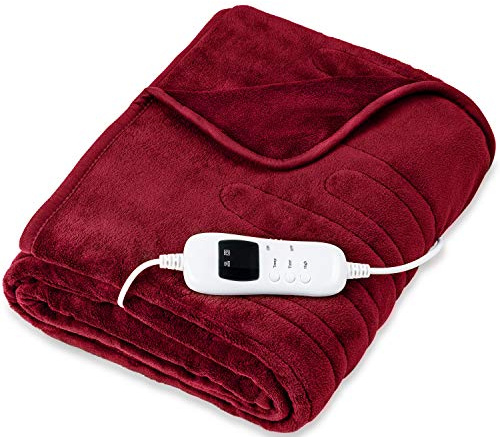 sinnlein® Coperta Elettrica Termica Riscaldata 200x180cm | Scaldaletto Elettrico con Spegnimento Automatico | Riscaldamento Rapido Coperta Termico | Timer