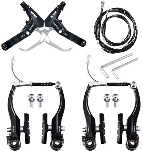 EICKMO Fahrradbremsen Set Komplettes Universal V-Brake Fahrrad Bremse Vordere und Hintere MTB Bremsen, innere äußere Bremsseile und Bremshebel Kit für Mountainbikes und Rennräder (Silbrig)