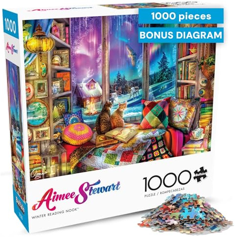 Buffalo Games - Aimee Stewart Northern Lights Cats - 1000 Piece Puzzle