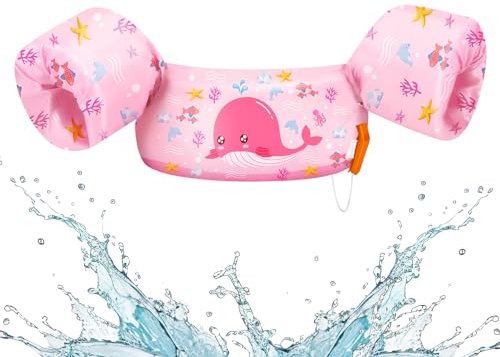 HeySplash Kinder Schwimmflügel, Schwimm Weste für 2-6 Jahre Kinder Schwimmreifen Sicher Kein Aufblasen Schwimmgürtel mit Sicherheitsverschluss von 20–50 Pfund Schwimmtrainer