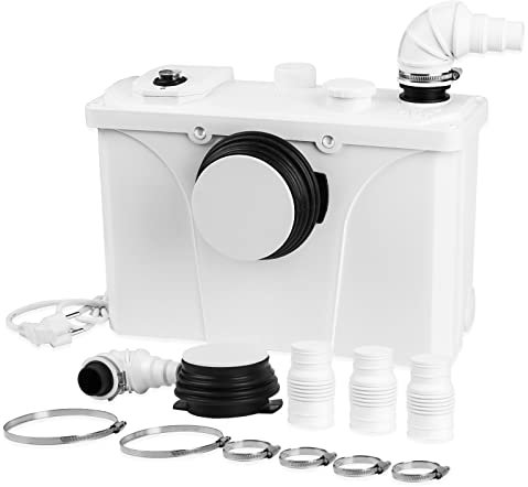 Fiqops Hebeanlage Waschmaschine, 700W 190 L/min Schmutzwasserpumpen, Fäkalienpumpe mit 4 Einlässe, Haushaltspumpe für Dusche Badewannen Waschbecken Waschmaschine Spülmaschinen