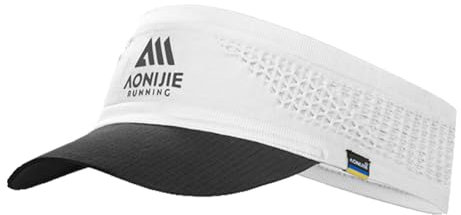 Joscoal Visor Elastisch Running Sport Sun Visor Schweißaufnehmbar Cap mit Sonnenschutz und Gebogenem Atmungsaktiver Elastisch Sonnenhut Baseballhut Sonnenschild Kappe, Schwarz-Weiß
