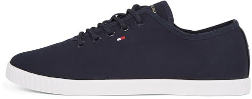 Tommy Hilfiger Damen Cupsole Sneaker Canvas Lace Up Elegant, Blau (Space Blue), 37