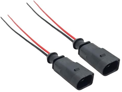 2 Pack - 2 Pin 1J0973802 Wiring Connector Plug Wiring Harness Brake Pad Wear Sensor Repair Kit For VW, Audi, Skoda, Seat