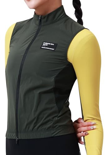 INBIKE Winddichte Jacke Damen Weste Windbreaker Fahrradweste Leichtweight Atmungsaktiv UV Schutz SPF50+ Fahrrad Rennrad Fashion Arbeit Grün L