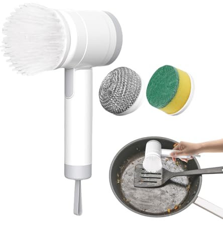 Scrubber Elettrico Rotante - Scopa Elettrica a Batteria Senza Fili | Attrezzo Pieghevole Ricaricabile Per Piastrelle Vasca Auto Bagno Cucina