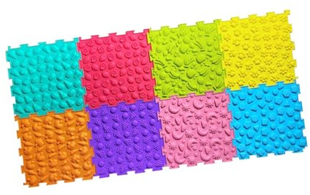 Qianly Tappetino da Gioco Massaggiante, Tappetino Puzzle, Piastrelle per Pavimento Ad Incastro, Tappetino da Gioco Ortopedico per Bambini E Bambine, 8pcs